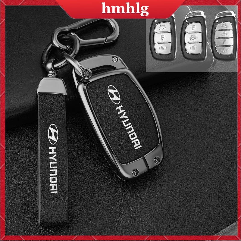 【dòng xe hyundai】Huyndai Elantra 2023 Ốp Chìa Khóa Xe hyundai Phù Hợp Bao Da Chìa Khóa Bằng Kim Loại Cho hyundai Bao da bọc bảo vệ cho đầu chìa khóa xe hơi Hyundai I10/ Tucson/ Elantra 2020