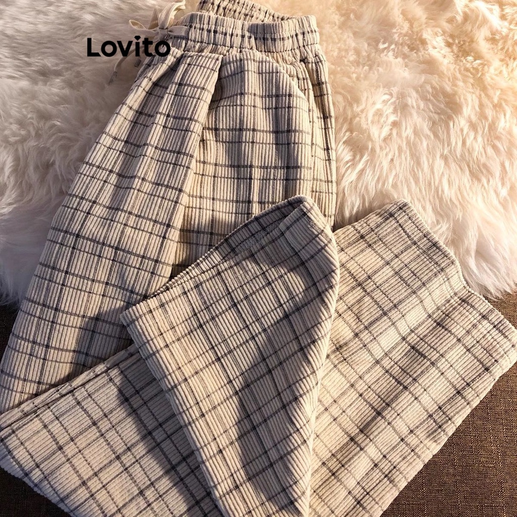 Lovito Quần dây rút trơn thông thường cho nữ LNA29301 (Quả mơ)