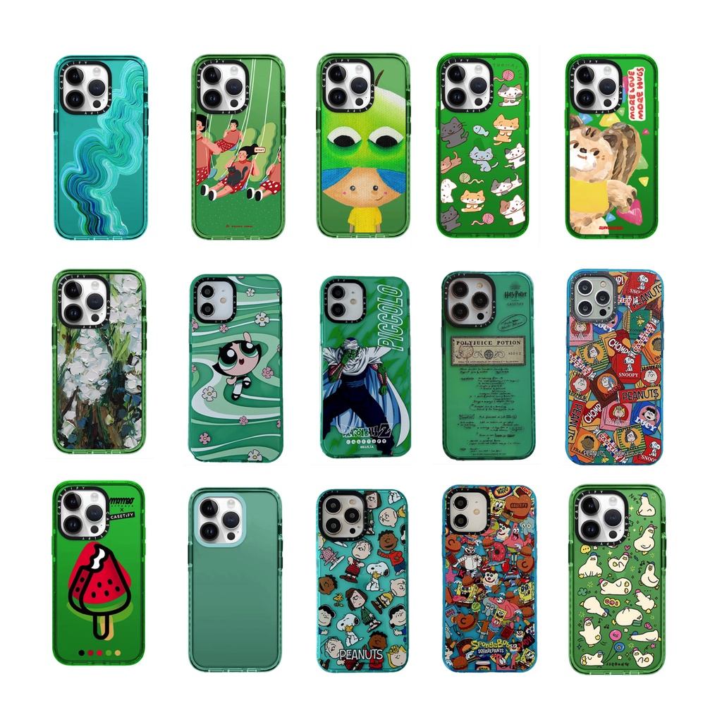 Ốp Điện Thoại tpu Mềm Trong Suốt Khung Màu Xanh Lá Cho iphone 15 14 13 12 11 pro max plus