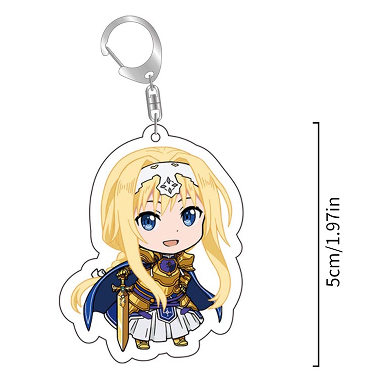 Móc Khóa Nhựa acrylic Trong Suốt Hình Nhân Vật Hoạt Hình sword art online