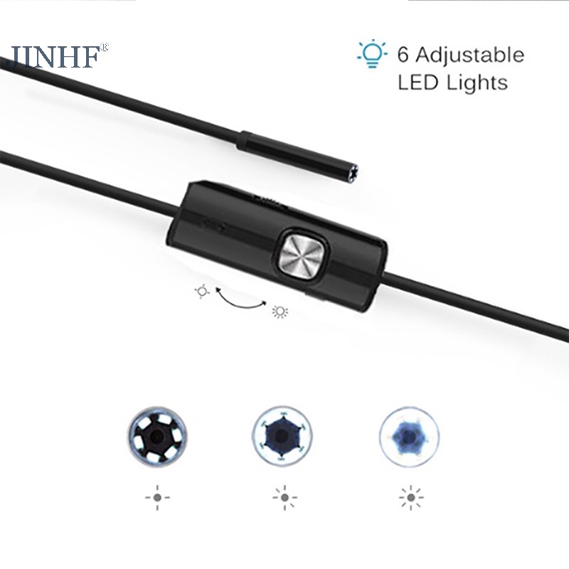 Jinhf camera Nội Soi 7mm hd Chống Thấm Nước micro 8 led ip67 Đầu usb type c hot