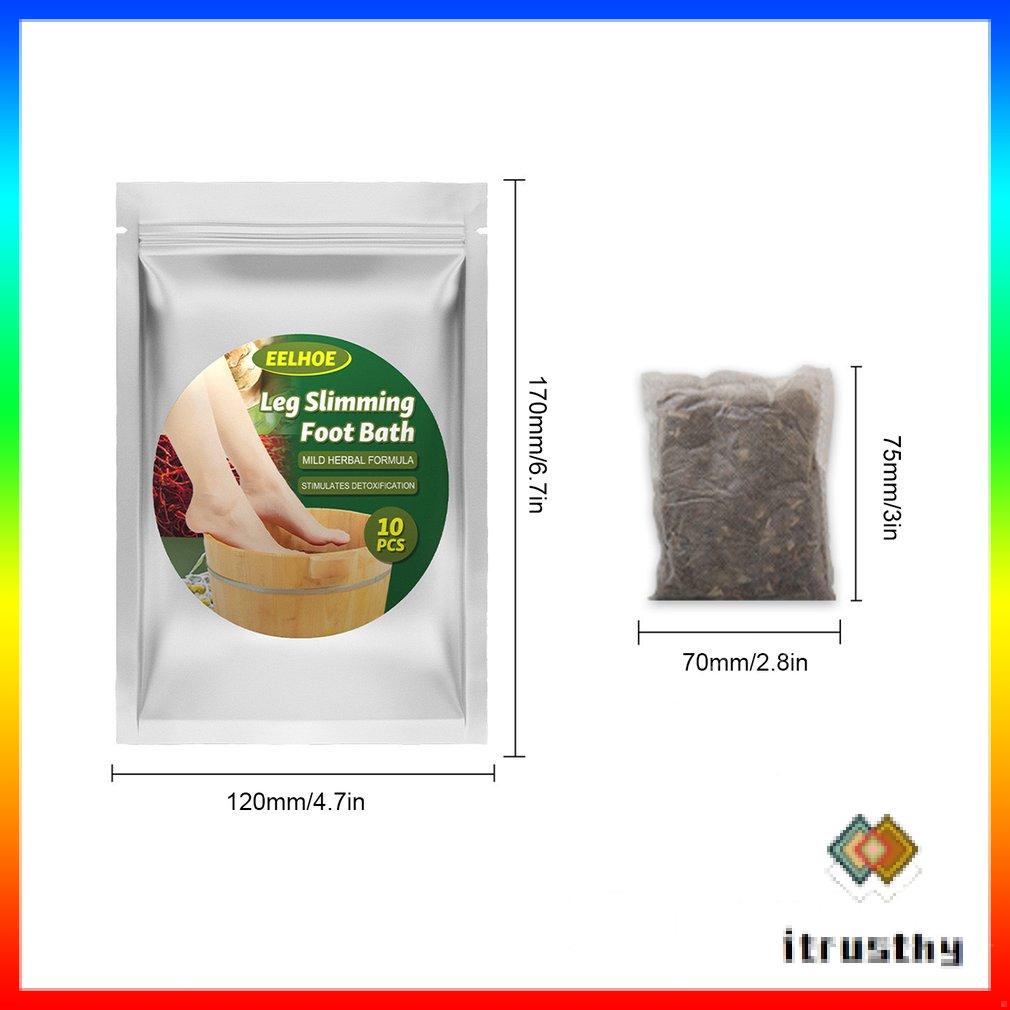 10 Chiếc Ngâm Chân Túi Thoát Bạch huyết Gừng Ngâm Chân Bột Tắm Chân Gói Thảo Dược Ngải Cứu Gừng Tắm cơ Thể