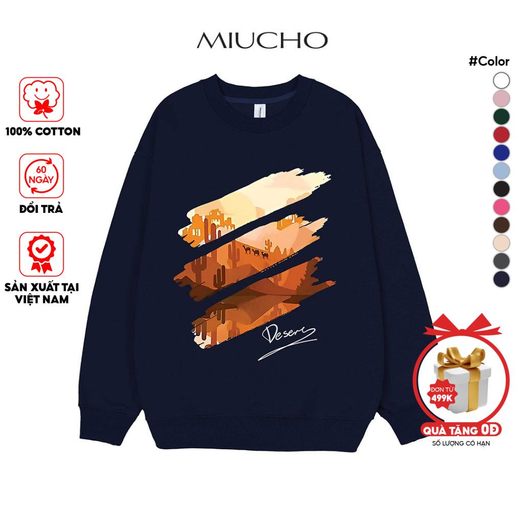 Áo sweater nam form rộng STD716 Miucho Man vải nỉ chân cua Miucho Man in artwork