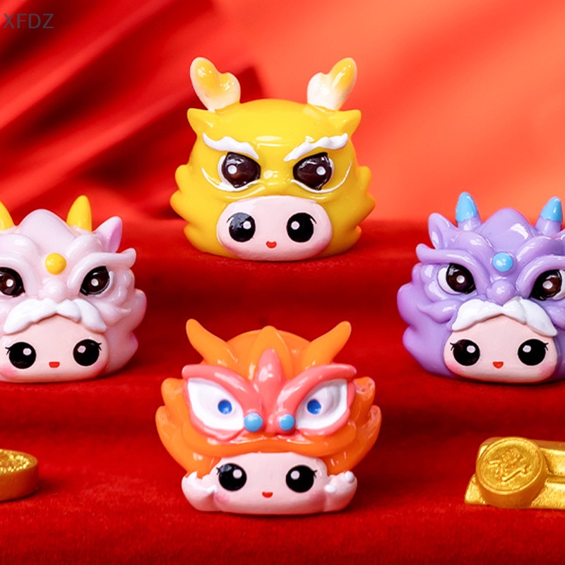 Tượng Rồng Hoạt Hình mini Bằng Nhựa resin Để Bàn Trang Trí Phong Cảnh Năm Mới