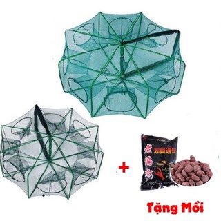 Lưới Lồng Bát Giác đa Cửa Siêu bắt cá + Tặng mồi dụ cá tôm lươn