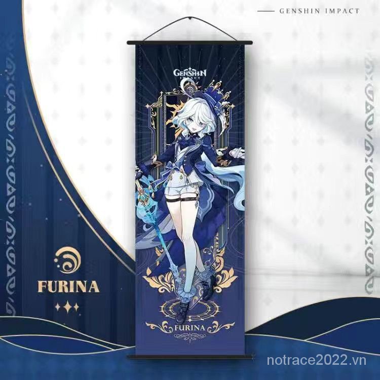 ★Genshin Impact★Furina & lyney & wriothesley & neuvillette Tranh Vải Lụa Treo Tường Trang Trí