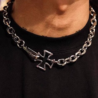 Necklace Men's Hollow Cross Necklace Short European Hip Hop Versatile Personality Niche Trendy Girl Cuban Link Chain Couple d8gJ