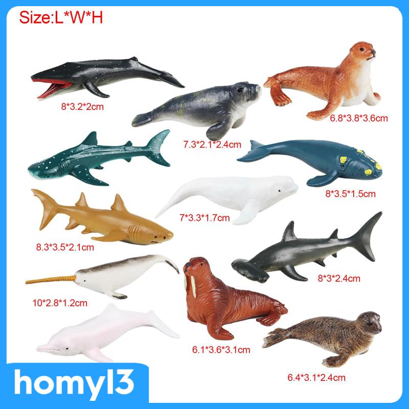 Set 12 Mô Hình Động Vật Biển Dùng Làm Quà Tặng Cho Bé