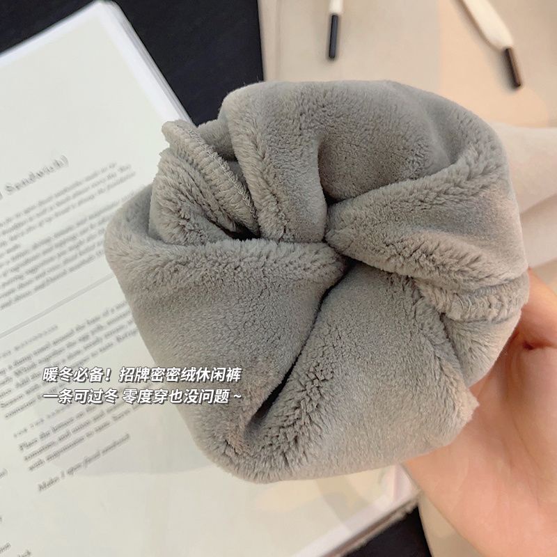 Quần Thể Thao Lót Lông Cừu Dày Dặn Màu Trơn Giữ Ấm Mùa Thu Đông Đơn Giản Cho Bé Gái @ -