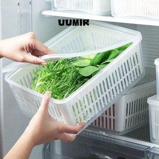 UUMIR Hộp Đựng Trái Cây / Rau Củ Quả Bằng Nhựa Trong Suốt Để Tủ Lạnh