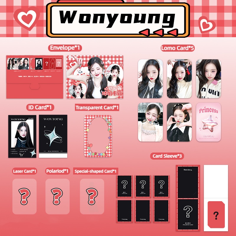 Liz rei gaeul yujin leeseo Thẻ Ghi Chú Lý Tưởng Ánh laser hologram Trong Suốt Phiên Bản Bí Mật kpop sx