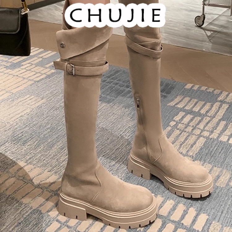 CHUJIE giày nữ boot nữ bột Thời trang trăm mốt Cá tính Năng động Thời trang Chống thấm nước FSX23B0XFR 48Z231129