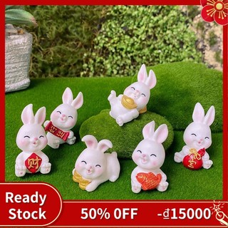 Thỏ hoạt hình mini để bàn trang trí xinh xắn
