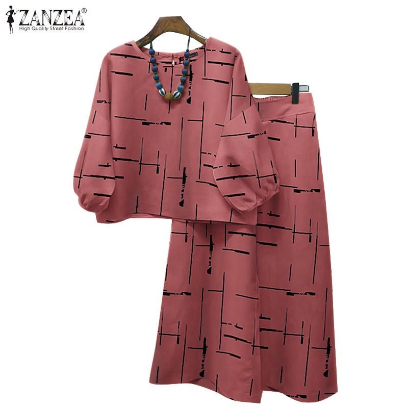 Set đồ ZANZEA gồm áo tay lửng + quần dài ống rộng thời trang nữ