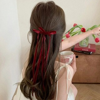 Kẹp tóc nơ vải nhung phong cách cổ điển thanh lịch dành cho nữ