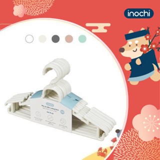 Móc áo đầm vuông Inochi - Hara 180( set 10 chiếc) màu Trắng ngọc/Trắng kem/ Ghi sữa/Hồng nhạt/Xanh