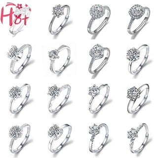 Nhẫn đính hôn mạ bạc 925 dát kim cương thời trang cho nữ