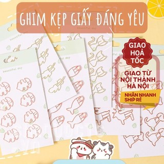 Ghim kẹp giấy hình thù con vật đáng yêu bằng kim loại