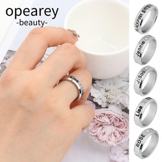 opearey Nhẫn Thép Titan Không Gỉ Khắc Chữ BLACKPINK Thời Trang Hàn Quốc