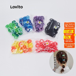 Dây buộc tóc Lovito màu kẹo trơn phong cách thường ngày L18X331 (Hồng/ Tím/ Xanh lục/ Xanh lam/ Vàng/ Đen)