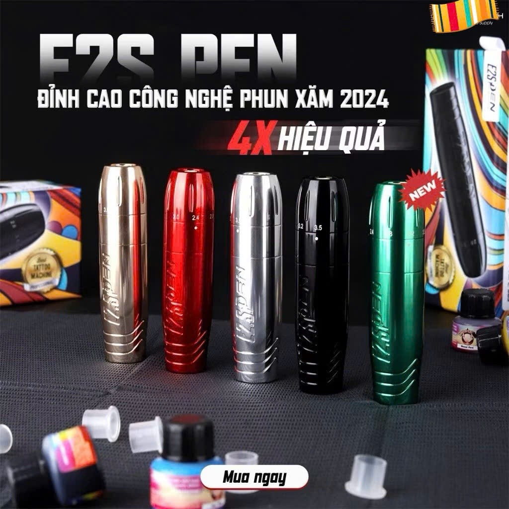 (Ship hỏa tốc) Máy pen E2S chính hãng ,máy xăm cao cấp e2s mini,chuyên đi mày môi mí,