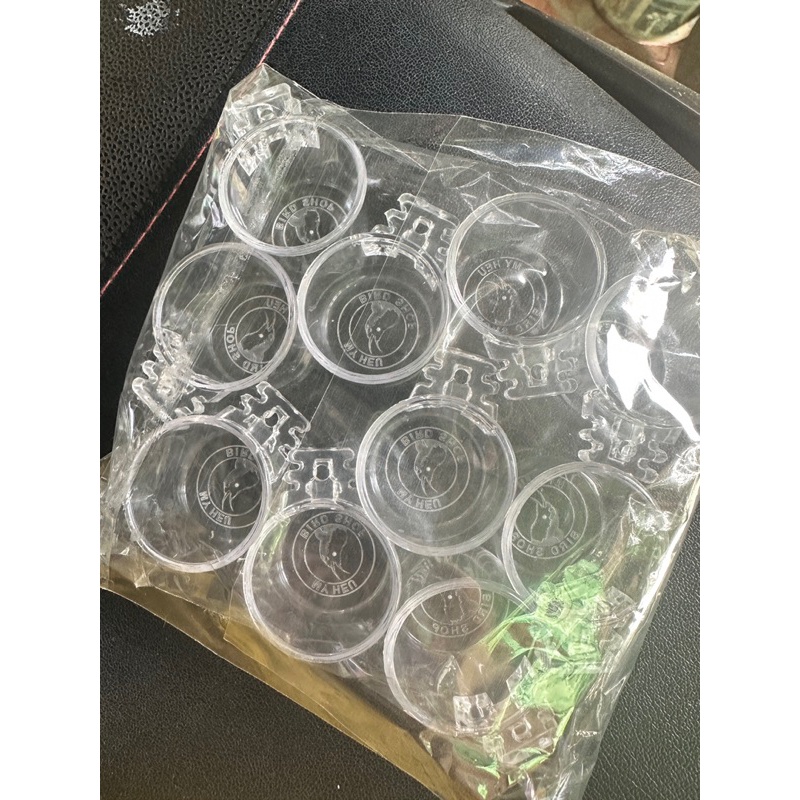 Cóng khuyên sơn ca tầu nhựa cứng trong suốt có 2 nấc tai cài chất liệu mica cho lồng chim