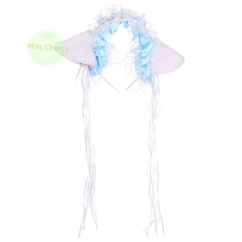 Cài Tóc Tai Mèo Bằng Lông Xù Phối Ren Và Chuông Hóa Trang