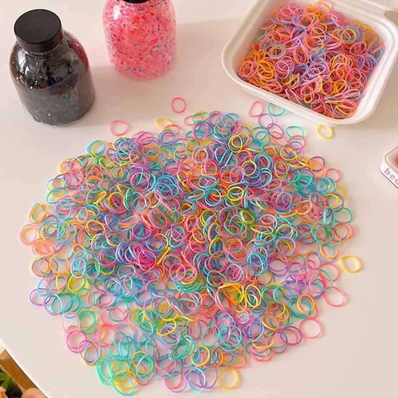 Dây Buộc Tóc Cao Su mini Co Giãn Nhiều Màu Dễ Thương Phong Cách Hàn Quốc Cho Bé Gái