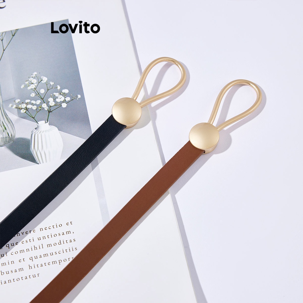 Thắt lưng Lovito thắt nút cột dây màu trơn thường ngày cho nữ L63AD240