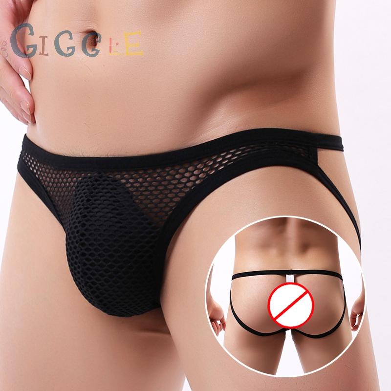 Mens Briefs Elasic Low rise Sexy Bulge pouch Jockstrap Thong Underpants Mens
