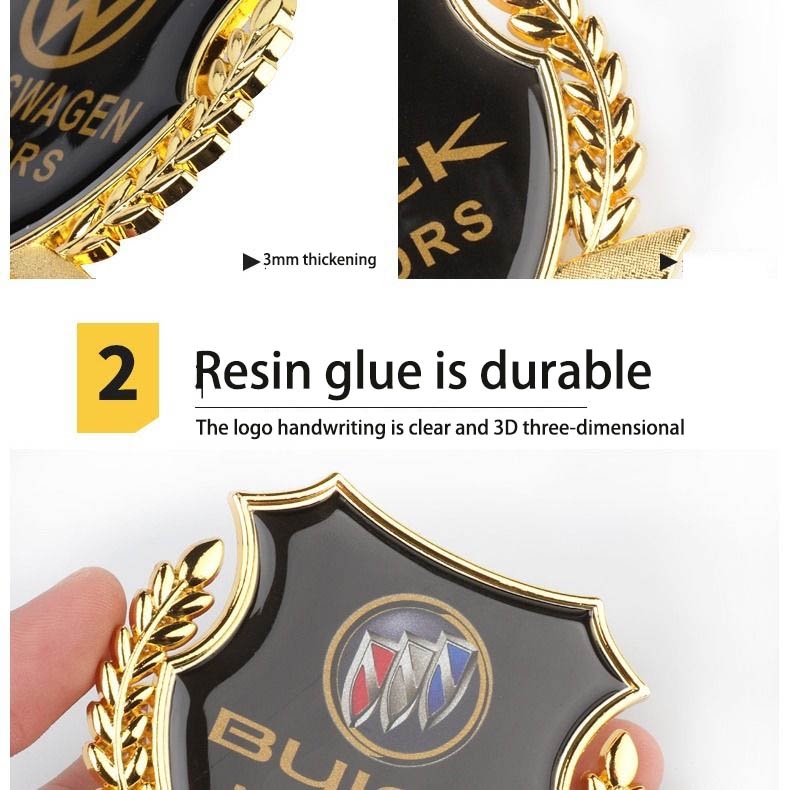 1 Miếng Dán logo Ba Chiều Bằng Kim Loại Trang Trí Xe Hơi Chống Trầy Xước