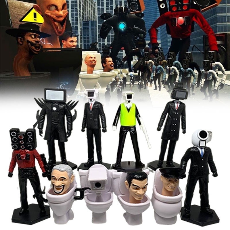 Set 6 Mô Hình Mô Phỏng Toiletkibidi tv man monitor man