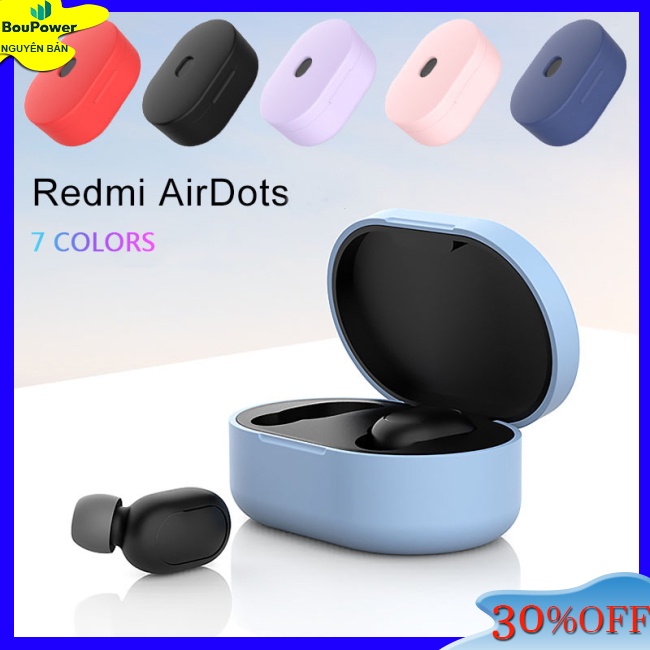 Boupower Vỏ Bảo Vệ Hộp Sạc Tai nghe không dây xiaomi redmi airdot tws Bằng Silicon Thời Trang