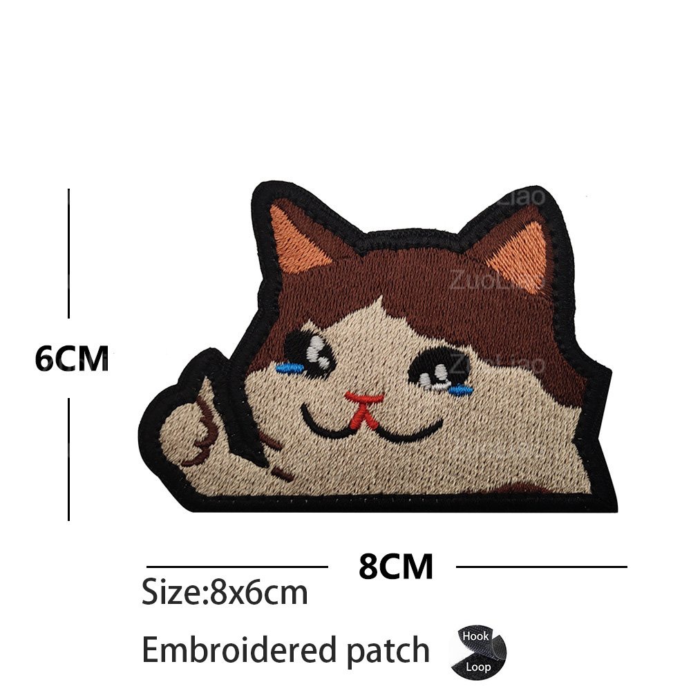 Huy Hiệu Dán Cánh Tay Bằng pvc Hình Mèo Chiến Thuật Dễ Thương Dán Cánh Tay polizei