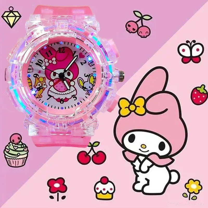 Đồng Hồ Đeo Tay Kỹ Thuật Số Có Đèn led Hình hello kitty Dễ Thương Chất Lượng Cao Cho Bé Trai Và Gái