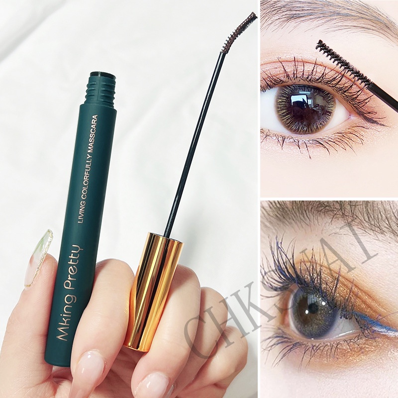 Mascara HUAQING màu đen/ nâu siêu mịn kháng nước không vón cục chuốt mi dài dày cong tự nhiên