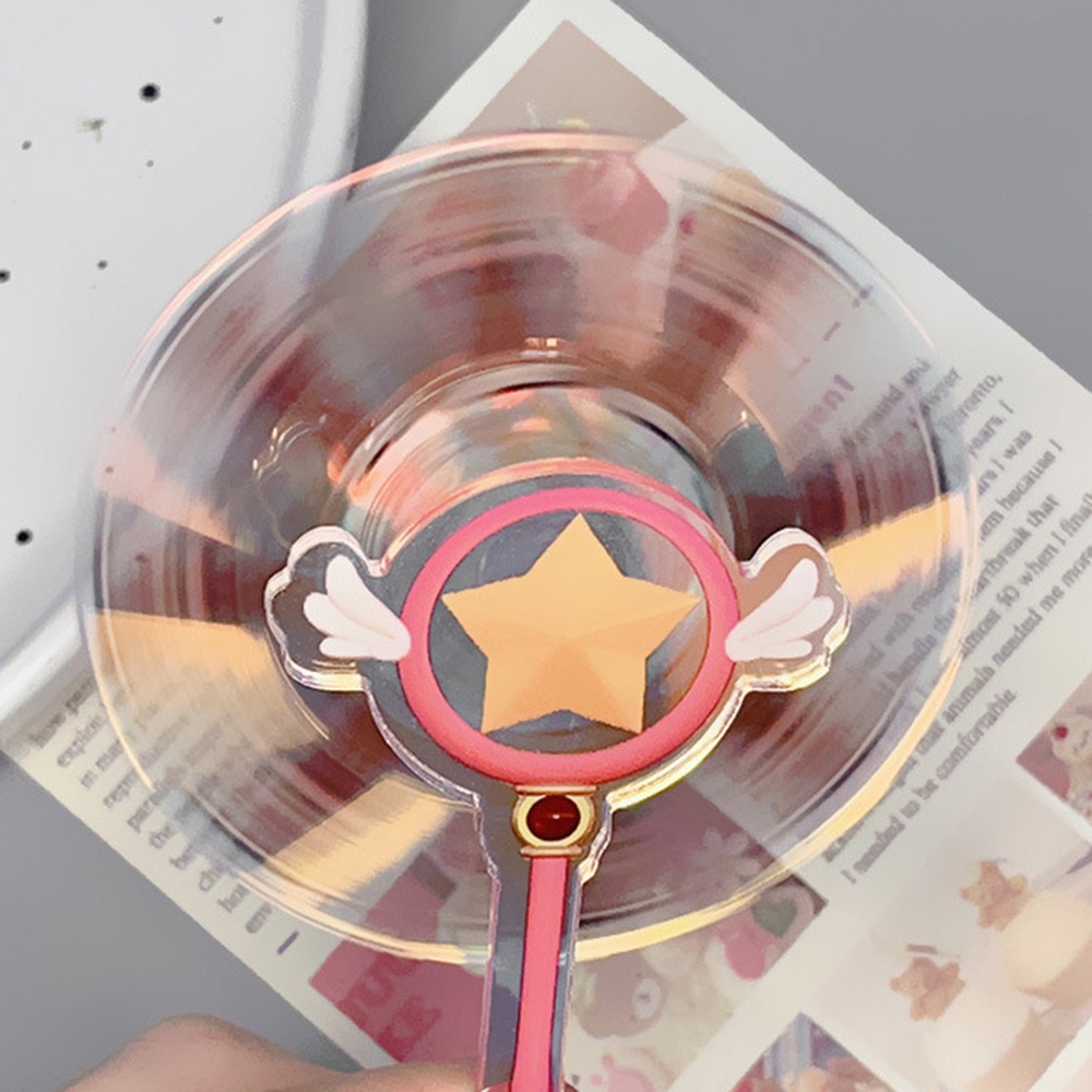 Móc Khóa Xoay Bằng acrylic Hình Hoa Anh Đào Màu laser Dễ Thương