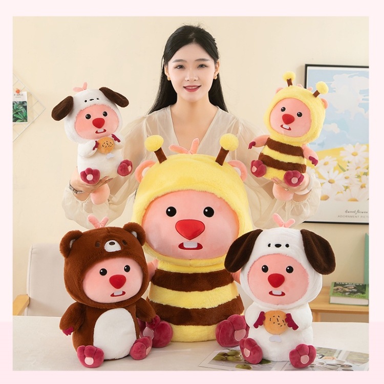 Loopy Hải Ly Nhỏ Hoạt Hình Đồ chơi nhồi bông Hình Chú Cosplay Gấu Ong Dễ Thương 30cm 40cm 60cm