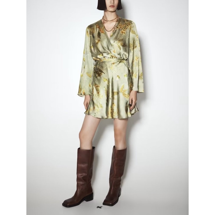 Zara Đầm Lụa satin Thời Trang Thanh Lịch Cá Tính Cho Nữ 8649161