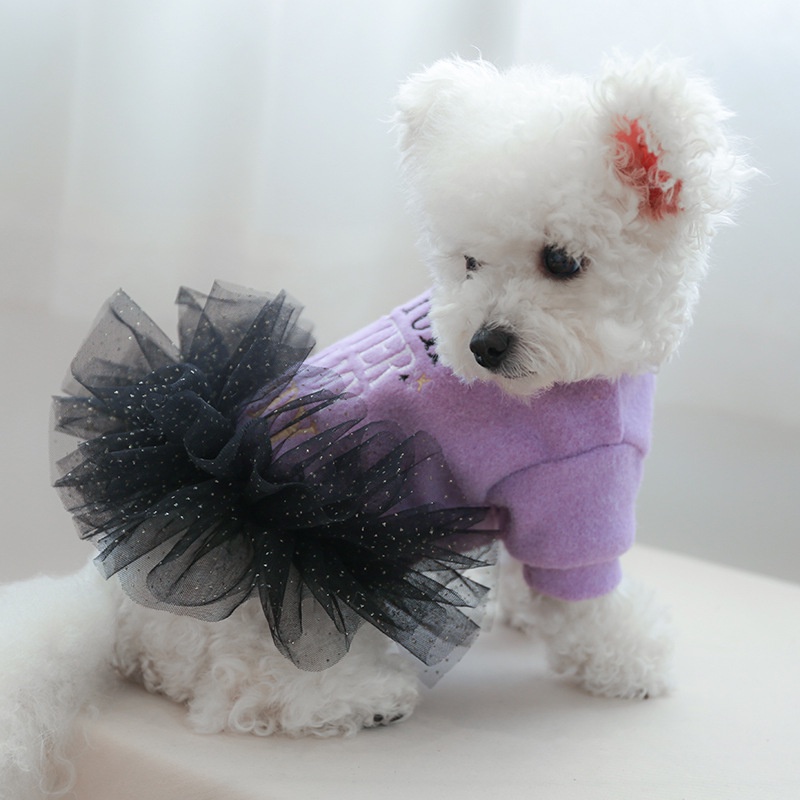 Đầm Hóa Trang Vải Gạc In Họa Tiết Kẹo Cho Thú Cưng Chó Mèo shih tzu teddy