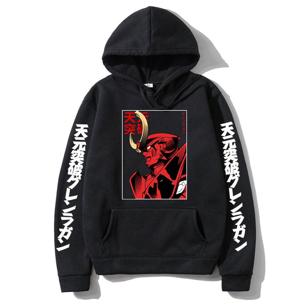 HOT Áo Hoodie Dáng Rộng In Hình Anime Tengen Toppa Gurren Lagann Mecha Thời Trang Cho Nam