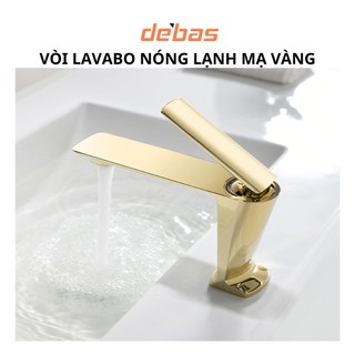 Vòi rửa mặt vòi lavabo inox 304 lõi đồng mạ vàng cao cấp Debas V6226