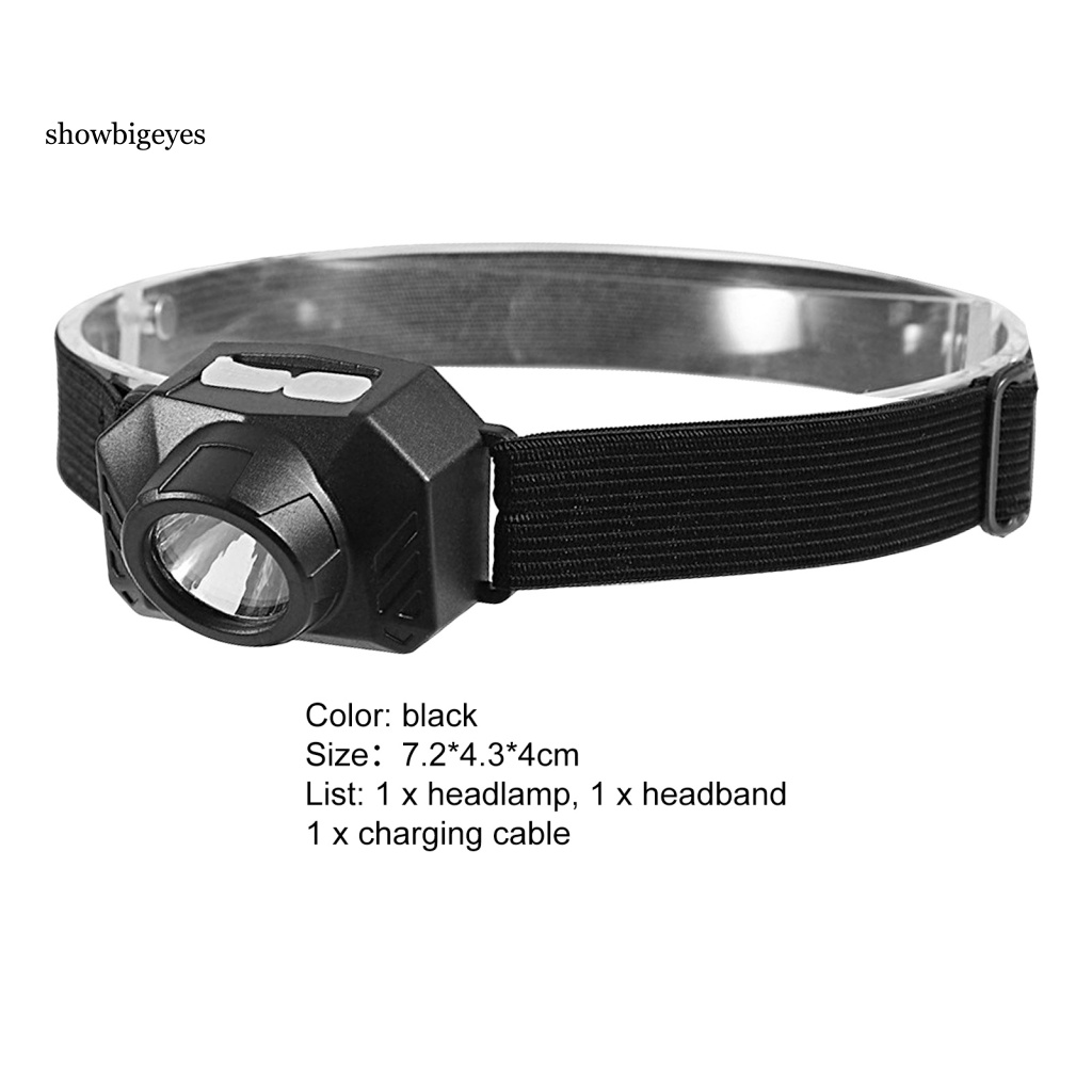 Sges Đèn led Đội Đầu Đa Năng Độ Sáng Cao Chống Thấm Nước ipx4 mini Kèm Sạc usb Tiện Dụng Cho Câu Cá / Ban Đêm