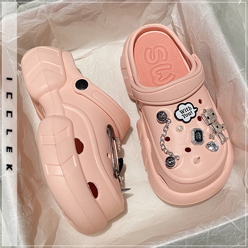 ICCLEK dép sandal nữ dép cross đi biển dép đế cao Thoải Mái Xinh Xắn  FDL2390R7S 37Z230911