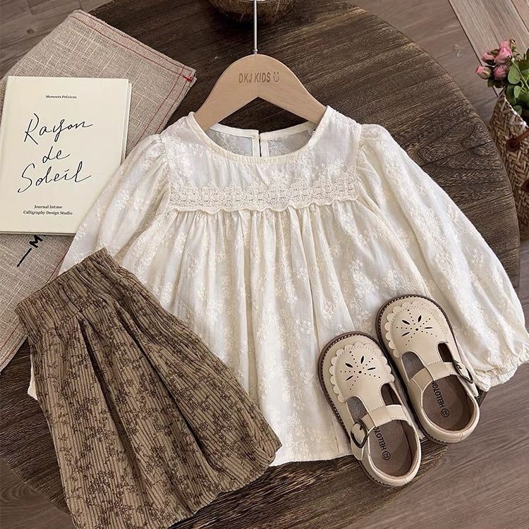 Bộ Đồ Thời Trang Xuân Thu Vải cotton Thiết Kế Xinh Xắn Cho Bé Gái