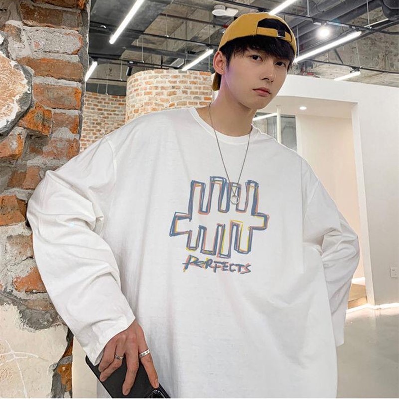 Áo thun unisex tay dài sweater nam nữ form rộng teen cổ tròn oversize cotton giá rẻ basic freesize ulzzang CHỮ H