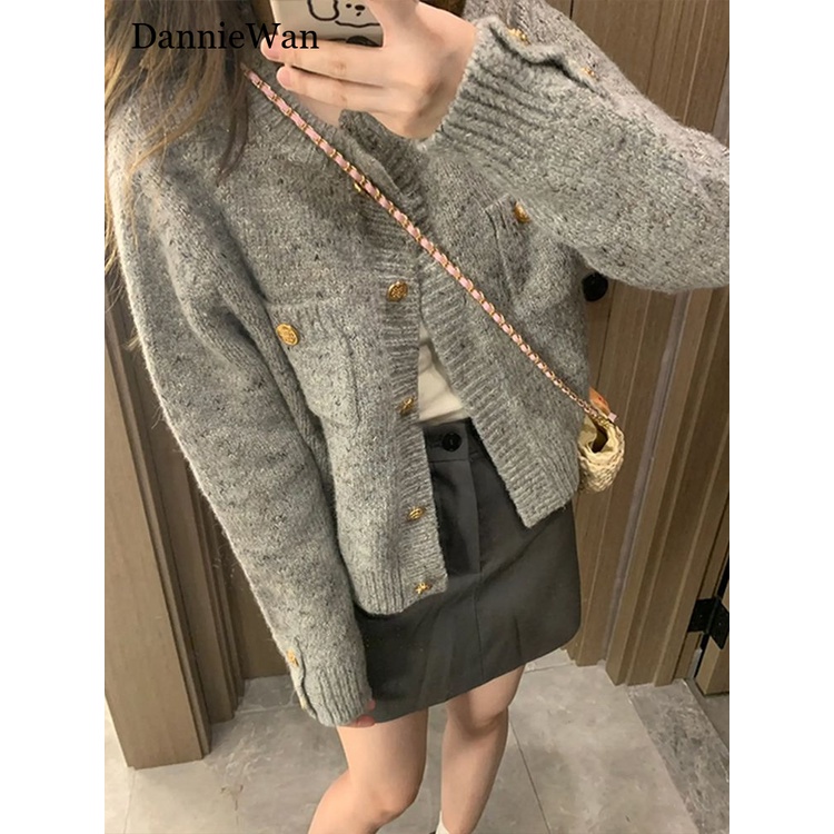 DannieWan Áo Len áo khoác cardigan áo cardigan Thời trang hàn quốc WMY23903H2 37Z230912
