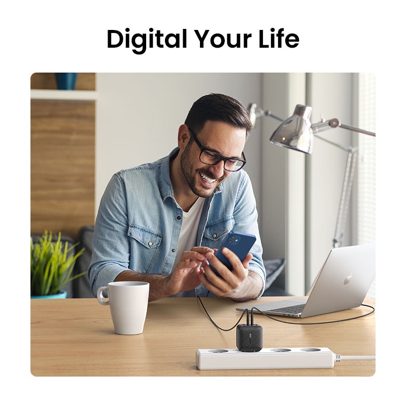 Củ sạc nhanh UGREEN 66W PD USB-C Type-C thích hợp cho iP 12 13 14 15 Pro max/ Xiaomi 12/ iPad/ Samsung/ Huawei TTSHOP720