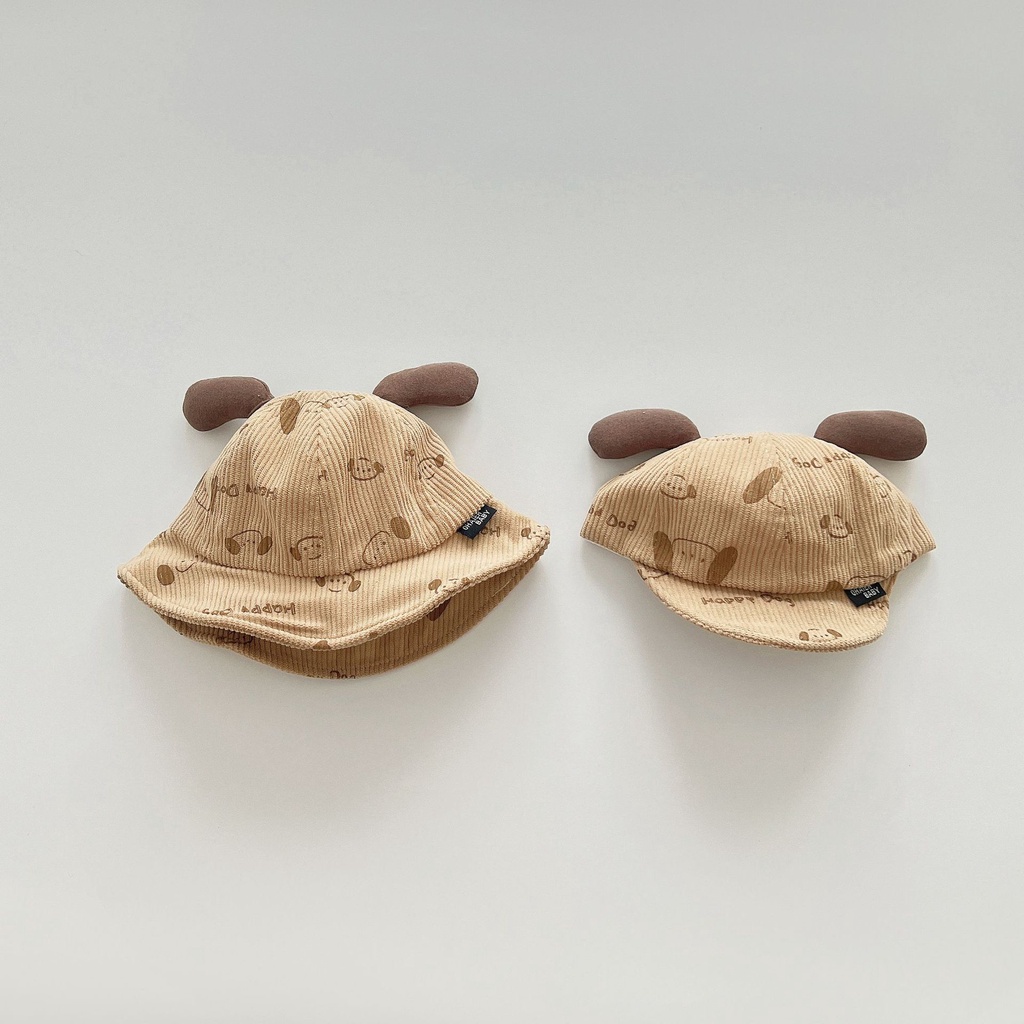 Nón bucket Chất Liệu Vải Nhung Họa Tiết Hoạt Hình Chống Nắng Ngoài Trời Cho Bé