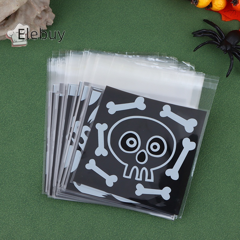 Set 100 Túi Nhựa Đựng Bánh Kẹo Tự Dính Trang Trí halloween